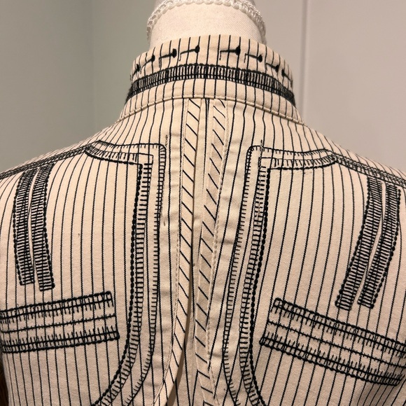 Kate Moss Topshop Cream Moto Jacket with Black Details - Picture 5 of 15